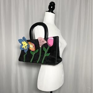 Vintage Suede Flower Bag